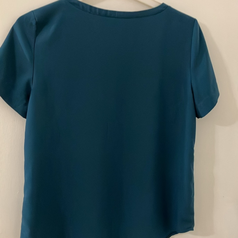 LOFT Deep Teal Short Sleeve Top - Picture 4 of 4